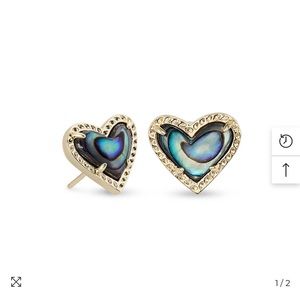 Kendra Scott Ari Heart Gold Stud Earrings in Abalone Shell